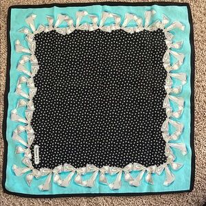 Tiffany & Co. Teal and Black Silk Scarf